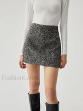 Wool blend Zip Graceful Mini Skirt Black / XS Skirts
