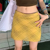 Yellow High Waist Retro Skirt Yellow / S