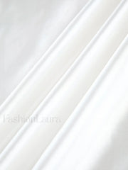 Zippered Satin Graceful A Line Midi Skirt Skirts