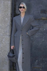 Notched Collar Single Breasted Slim Overcoat