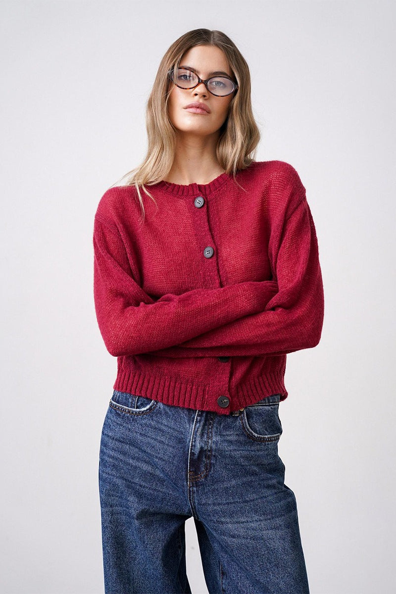 Relaxed Fit Knit Cardigan