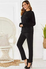 Cable Knit Wool Slim Fit Stretch Knit Pants