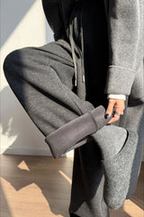 Fleece Lined Wool Blend Knit Pants