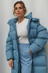 Extra Long Hooded Puffer Jacket