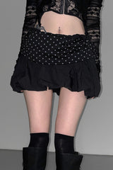 Polka Dot Patchwork Mini Skirt