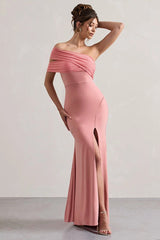 Mesh Asymmetric Formal Dress