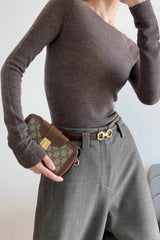 Fine Gauge Wool Ripple Stitch Knit Top