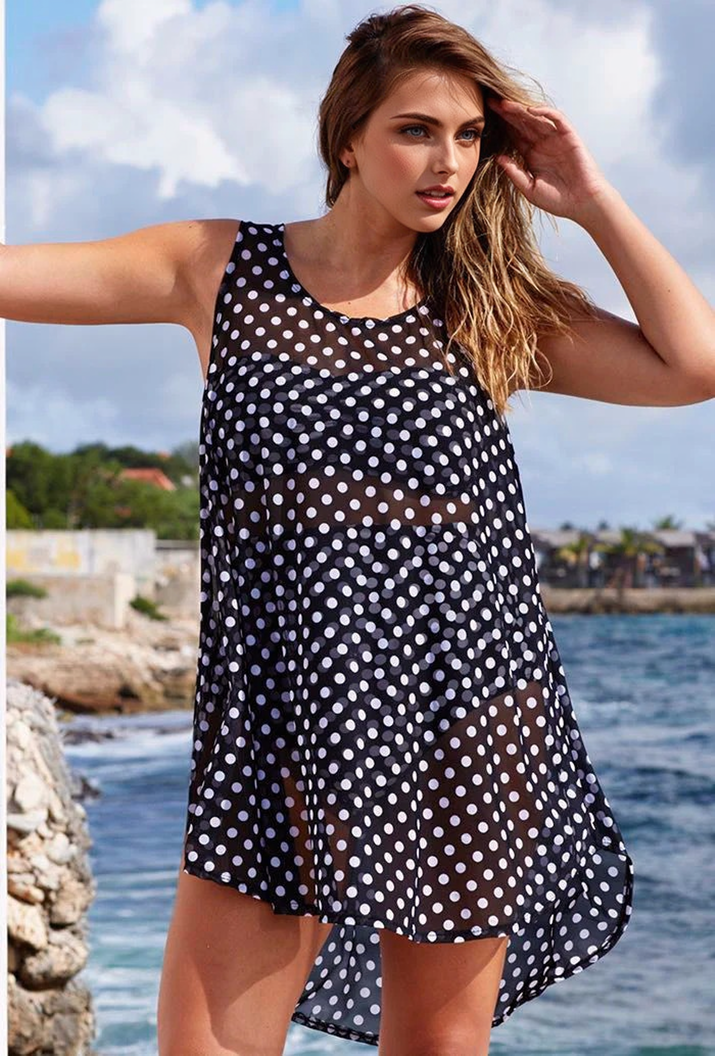Julia Fashion - Summer Sexy Women Polka Dot Bathing Suit  Dress