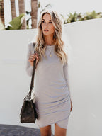 JuliaFashion-Long Sleeve Bodycon Mini Dress