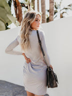 JuliaFashion-Long Sleeve Bodycon Mini Dress