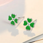 JuliaFashion-Classic Lucky Four-Leaf Clover Ear Stud Earrings