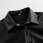Leather Satire Shirt - Black