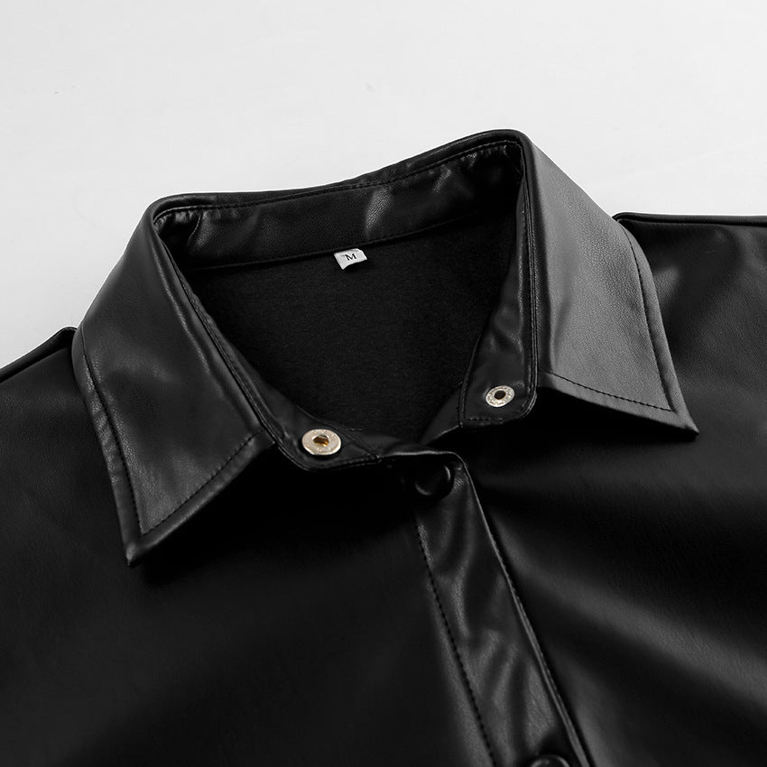 Leather Satire Shirt - Black