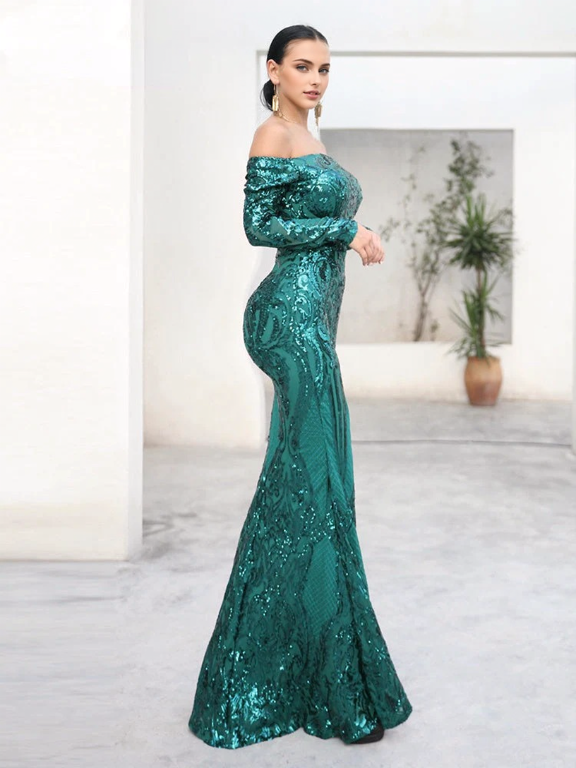 JuliaFashion - Sexy Off the Shoulder Sequin Party Dress