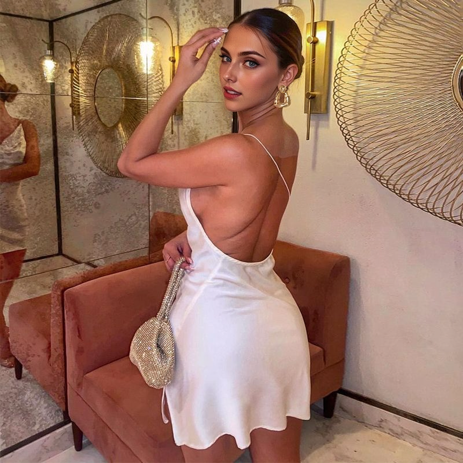 Julia Fashion - Sexy Halter Backless Slim Mini Dress