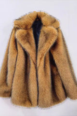 Faux Fur Mid Length Blazer Coat coats