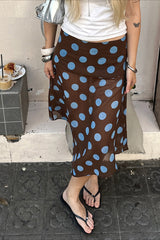 Sheer Polka Dot Ruffled Mesh Skirt