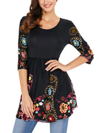 JuliaFashion - Skater Girl Floral Print Boho Dress