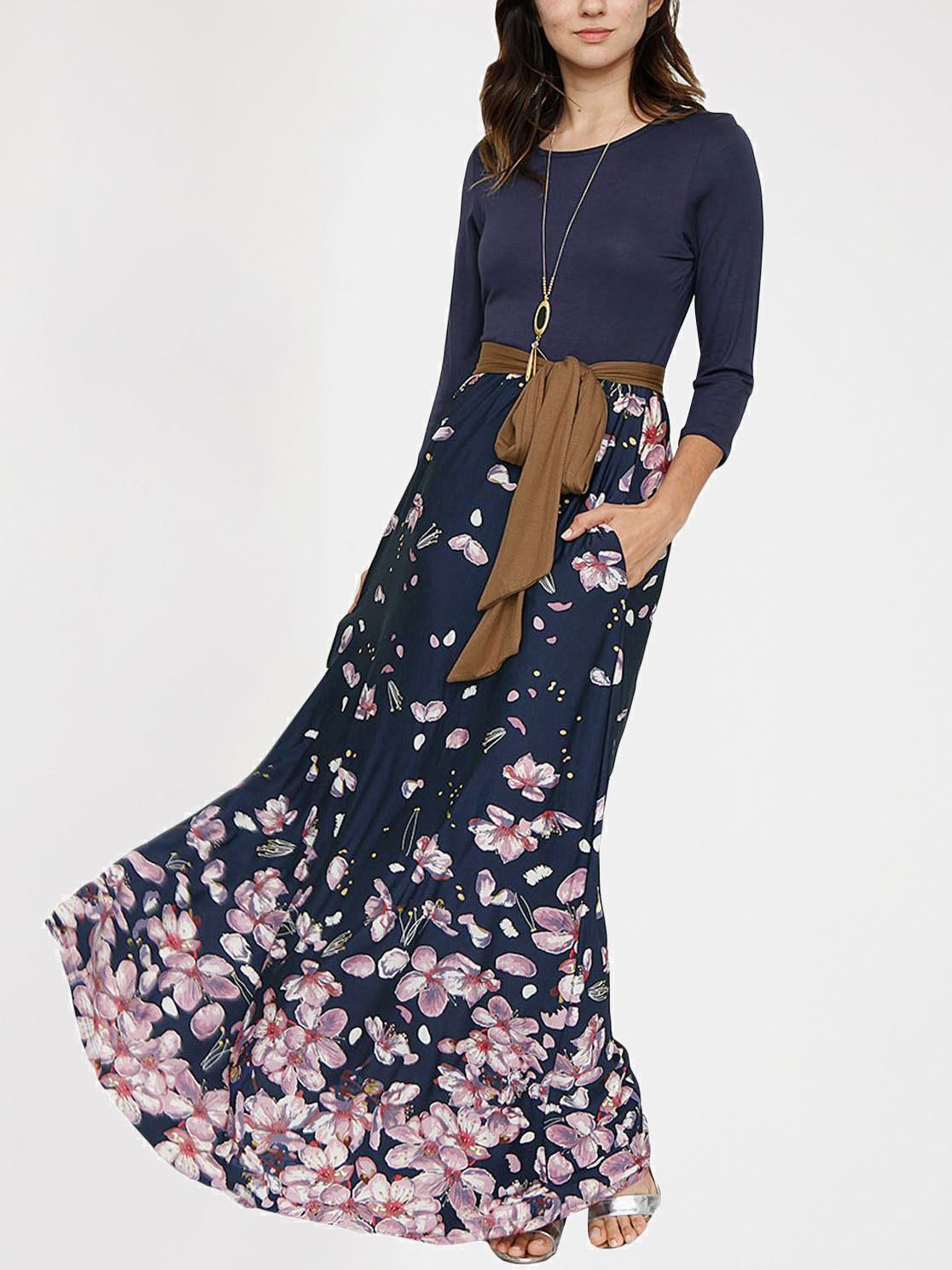 JuliaFashion - Secret Garden Floral Print Maxi Dress