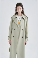 Green Midi Trench Overcoat