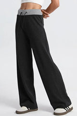 Paneled High Waist  Draping Lounge Knit Pants