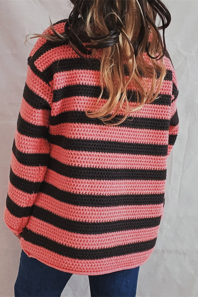Striped Knit Casual Loose Sweater