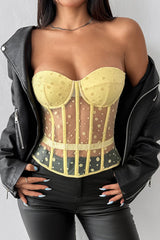 Polka Dot Strapless Bustier Corset
