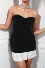 Pleated Bustier Cocktail Dress