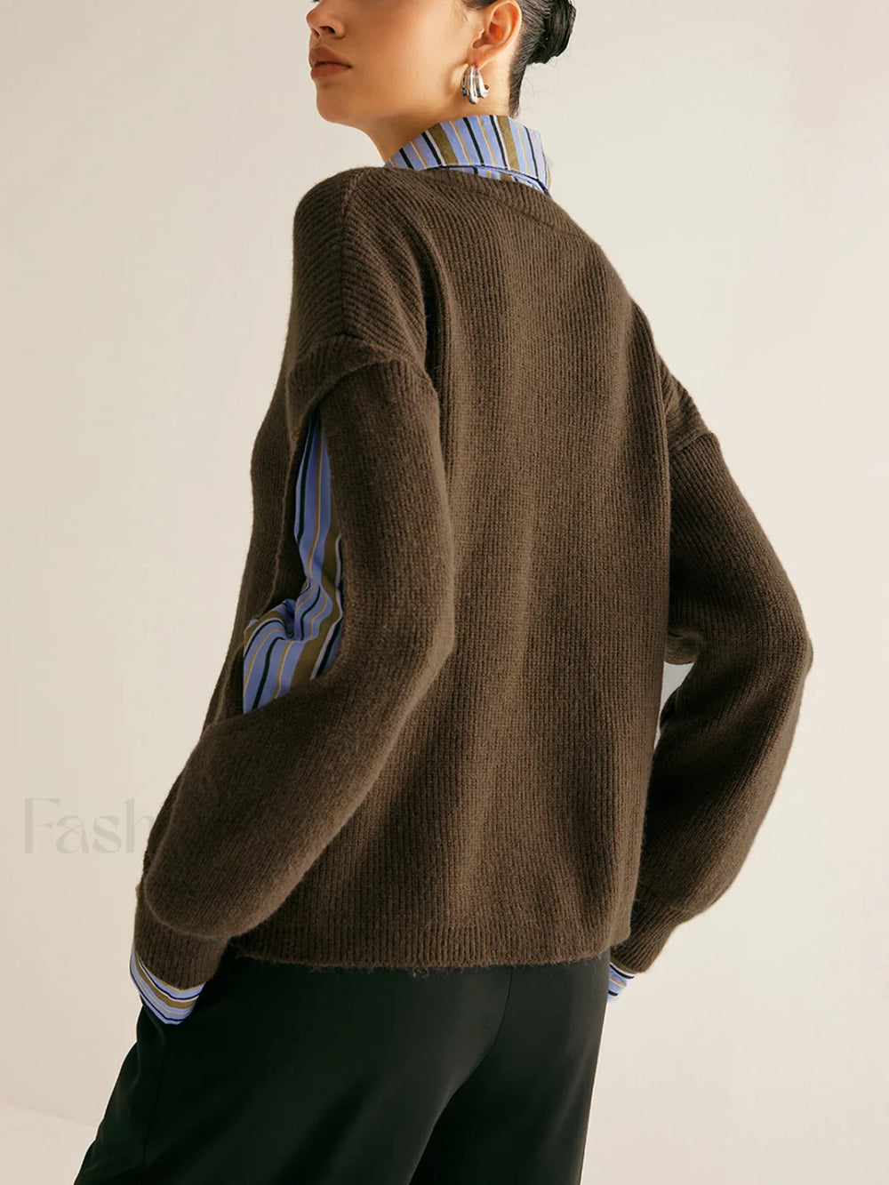 2 in 1 Ribbed Cutout Sweater Sweaters