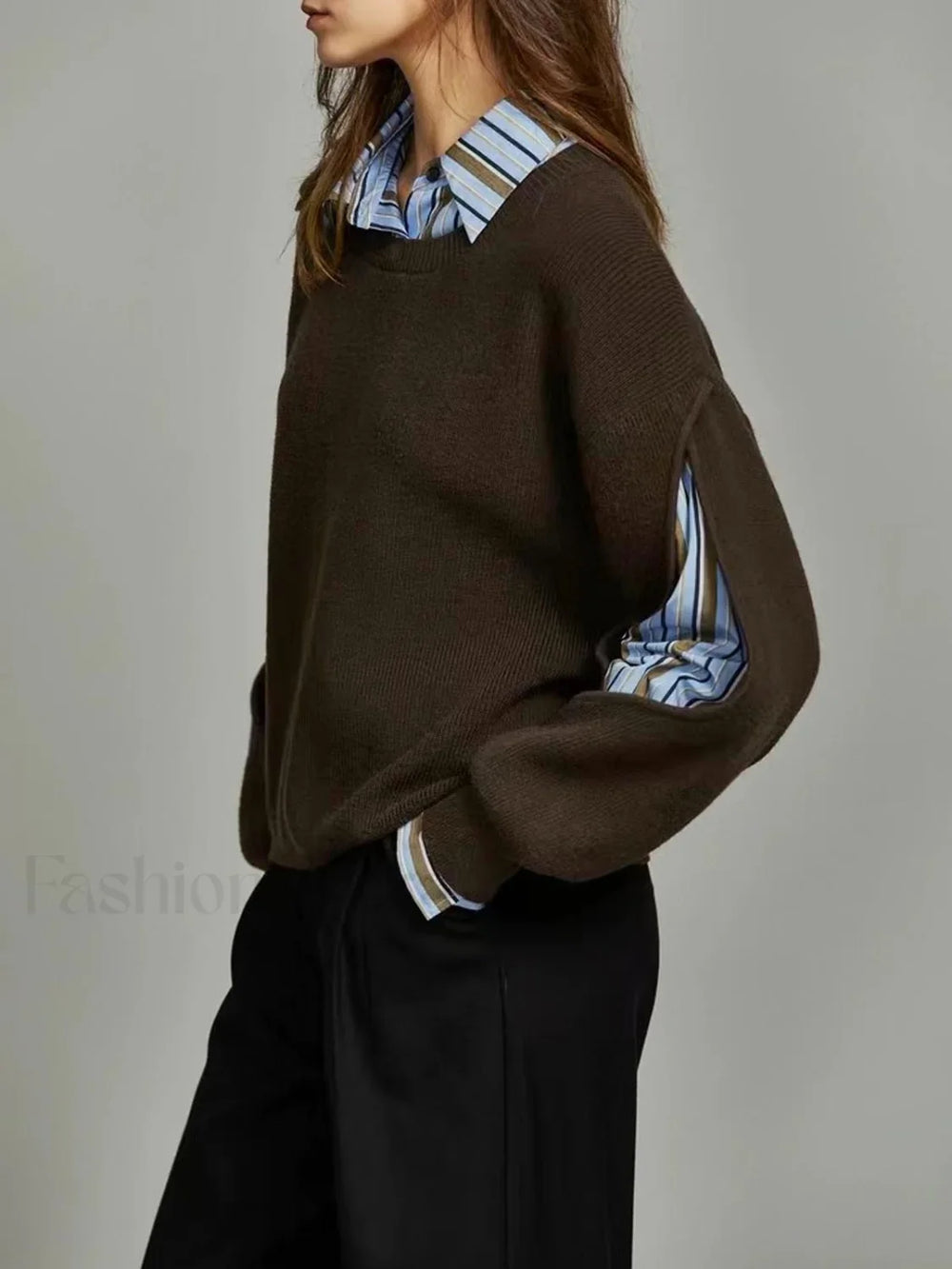 2 in 1 Ribbed Cutout Sweater Sweaters