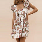 JuliaFashion - Women Elegant Butterfly Sleeve Backless Sexy Pocket Sundress