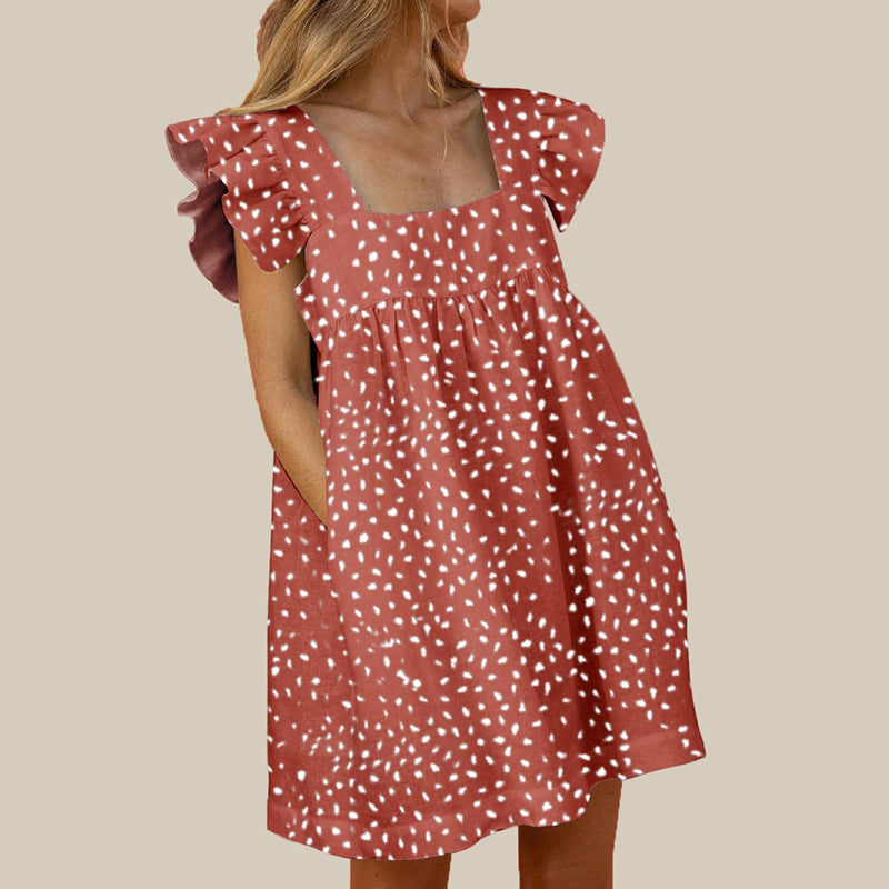 JuliaFashion - Women Elegant Butterfly Sleeve Backless Sexy Pocket Sundress