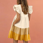 JuliaFashion - Women Elegant Butterfly Sleeve Backless Sexy Pocket Sundress