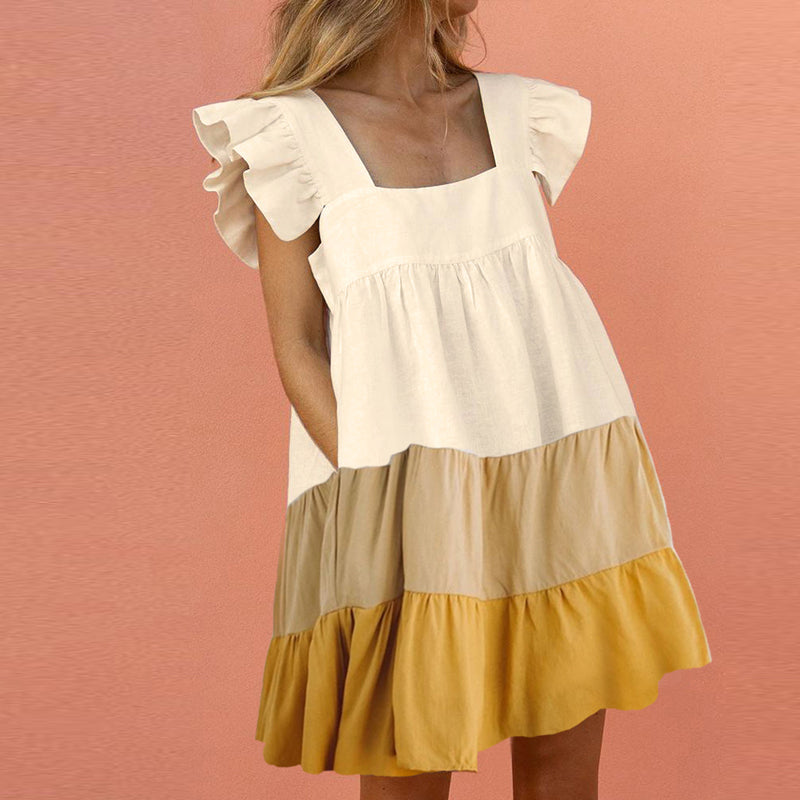 JuliaFashion - Women Elegant Butterfly Sleeve Backless Sexy Pocket Sundress