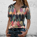 JuliaFashion-Elegant Summer Short Sleeve Blouses