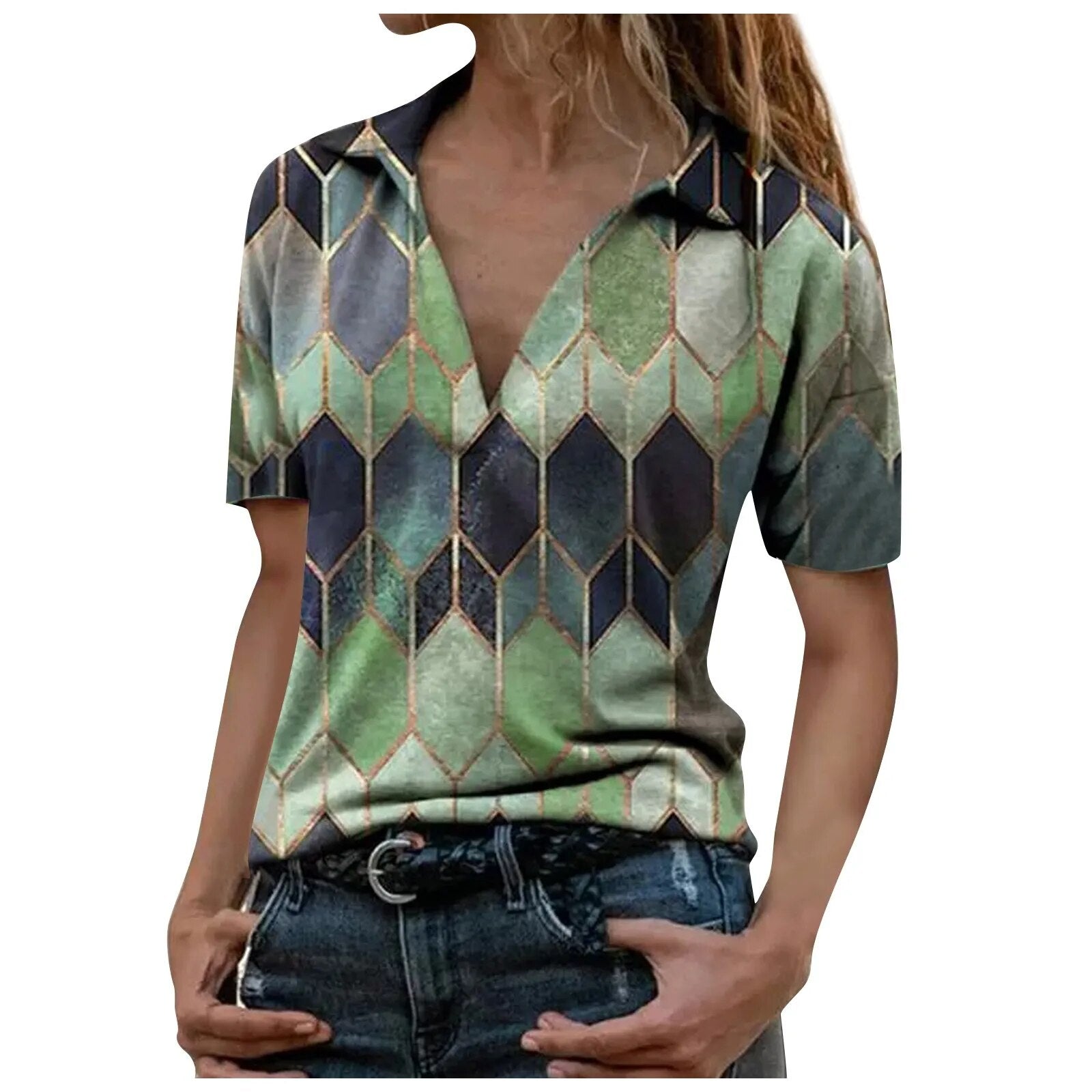 JuliaFashion-Elegant Summer Short Sleeve Blouses