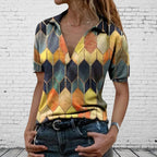 JuliaFashion-Elegant Summer Short Sleeve Blouses