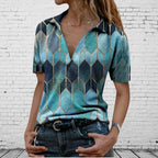 JuliaFashion-Elegant Summer Short Sleeve Blouses
