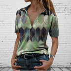 JuliaFashion-Elegant Summer Short Sleeve Blouses