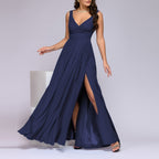 JuliaFashion - Sexy V-Neck Sleeveless Maxi Dress
