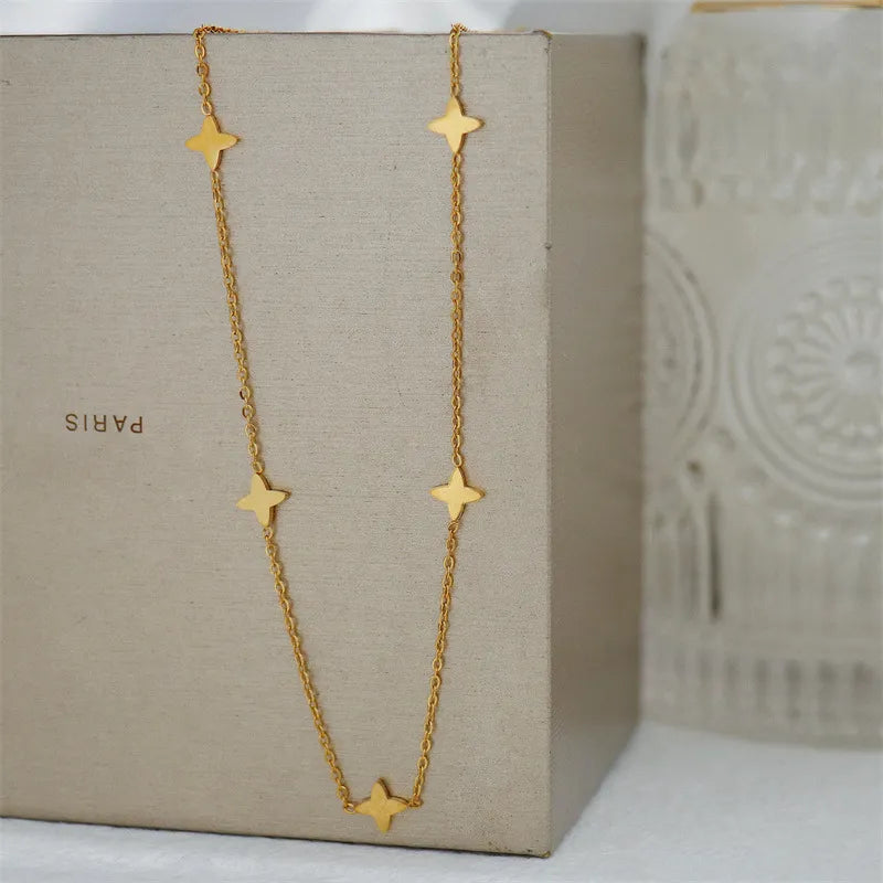 JuliaFashion-Mini Star Gold Choker Necklace