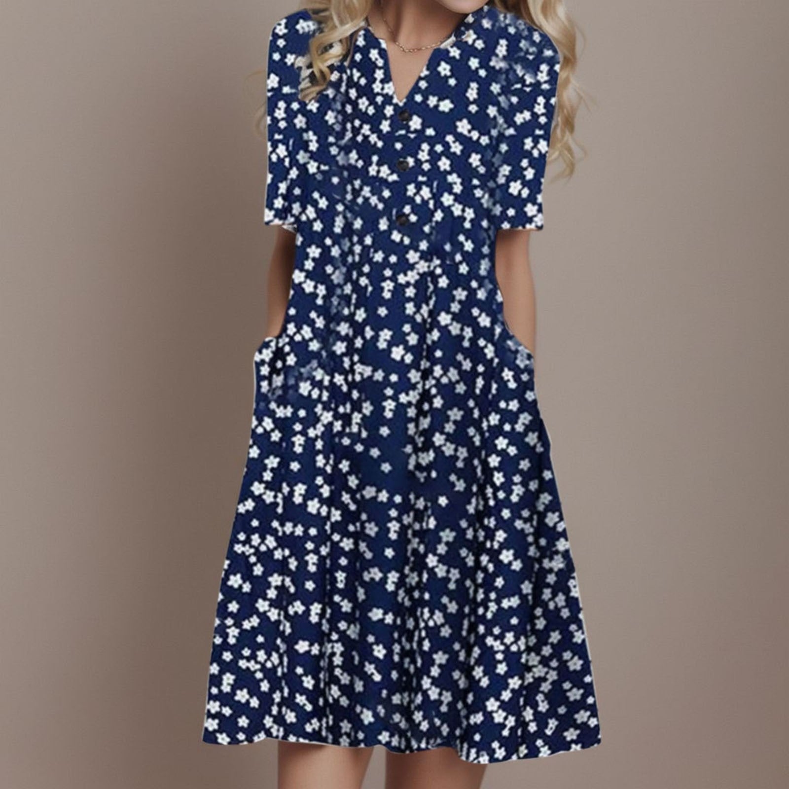 JuliaFashion - 2024 Summer Beach Sundress with Pockets