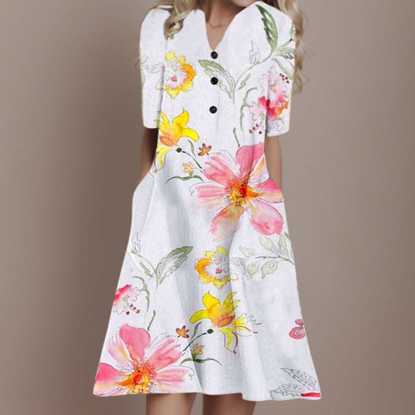 JuliaFashion - 2024 Summer Beach Sundress with Pockets