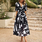 JuliaFashion-Elegant Boho Floral Bodycon Maxi Dress