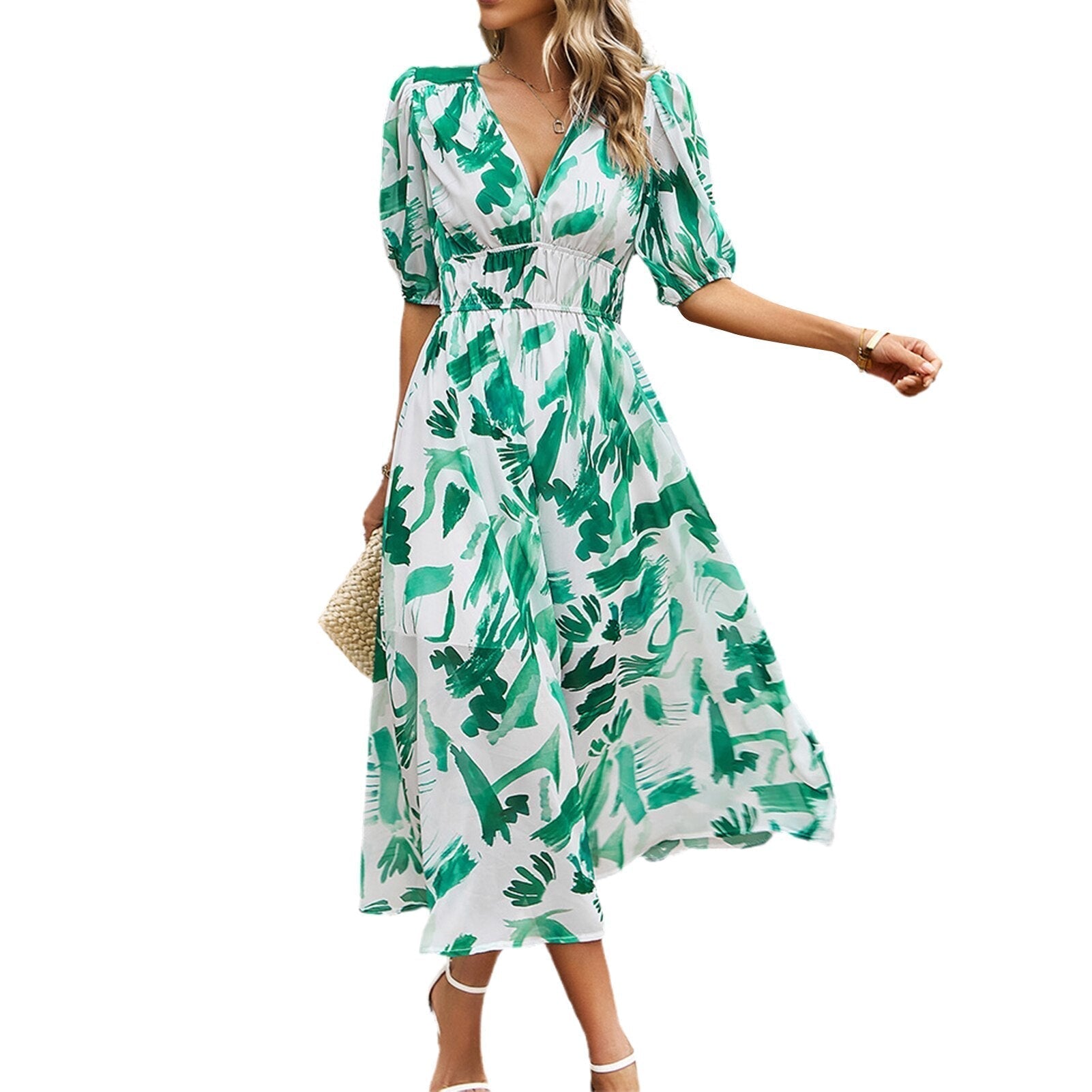 JuliaFashion-Elegant Boho Floral Bodycon Maxi Dress