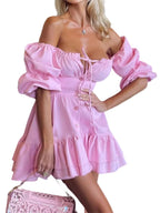 Julia Fashion - Solid Color Sexy Tube Top Nightclub Mini Dress