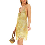 Julia Fashion - Evening Maxi Sequin Fringe Bodycon Elegant Party Women's Mini Dress