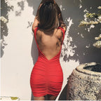 Julia Fashion - Fashion Bag Hip Puss Sexy Mini White Bodycon Mini Dress