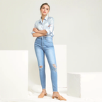 Julia Fashion - Women's Jeans Light Blue Pencil Jeans