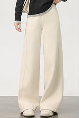 Fleece Lined Wool Blend Knit Pants